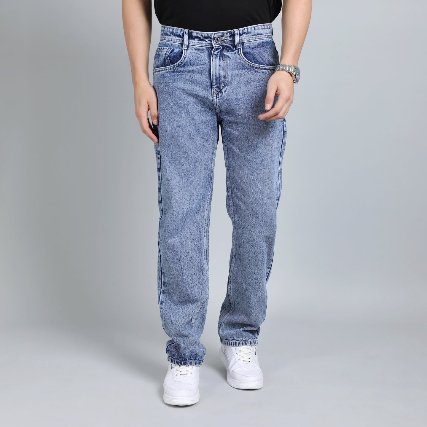 LIGHT BLUE BAGGY FIT JEAN TEDDY 4721-2
